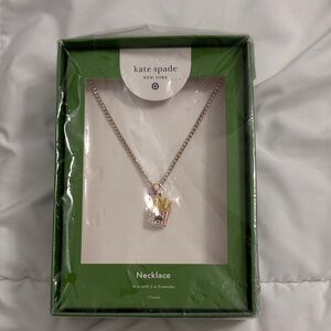 kate spade gold and pink french fry charm necklace